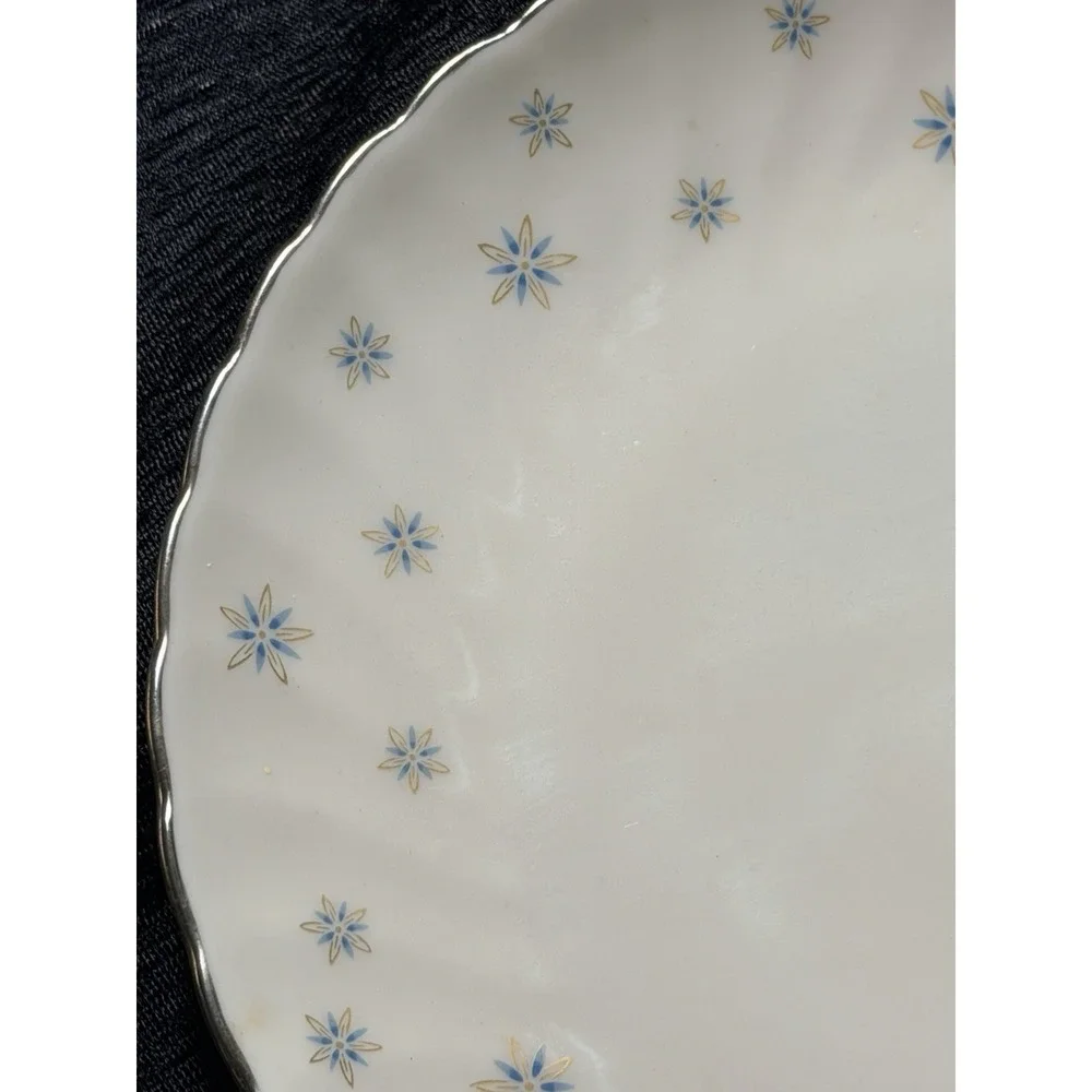 VTG Stardust Bread Plates Silhouette By Syracuse China Retro Blue‎ (2679)